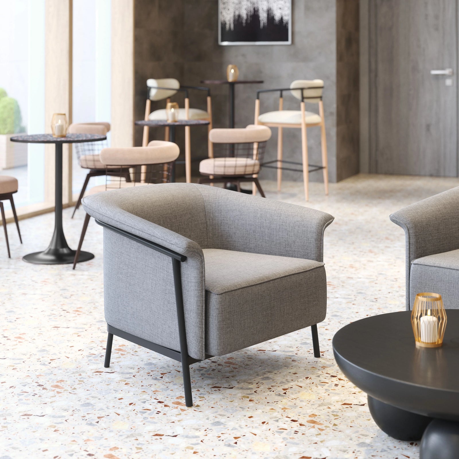 Zuo Burry Accent Chair Slate Gray ACCENT + LOUNGE CHAIRS