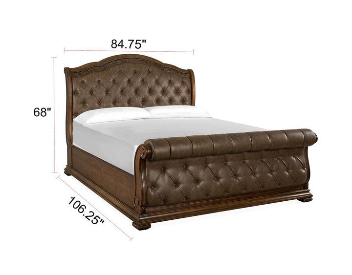 Durango Willadeene Brown King Upholstered Sleigh Bed - B5133-62
