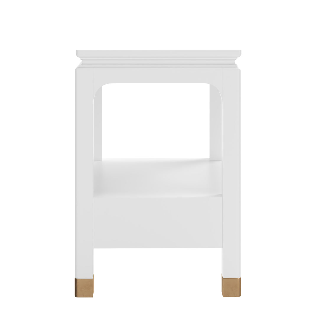 Eave Bedside Table-Uplifting White