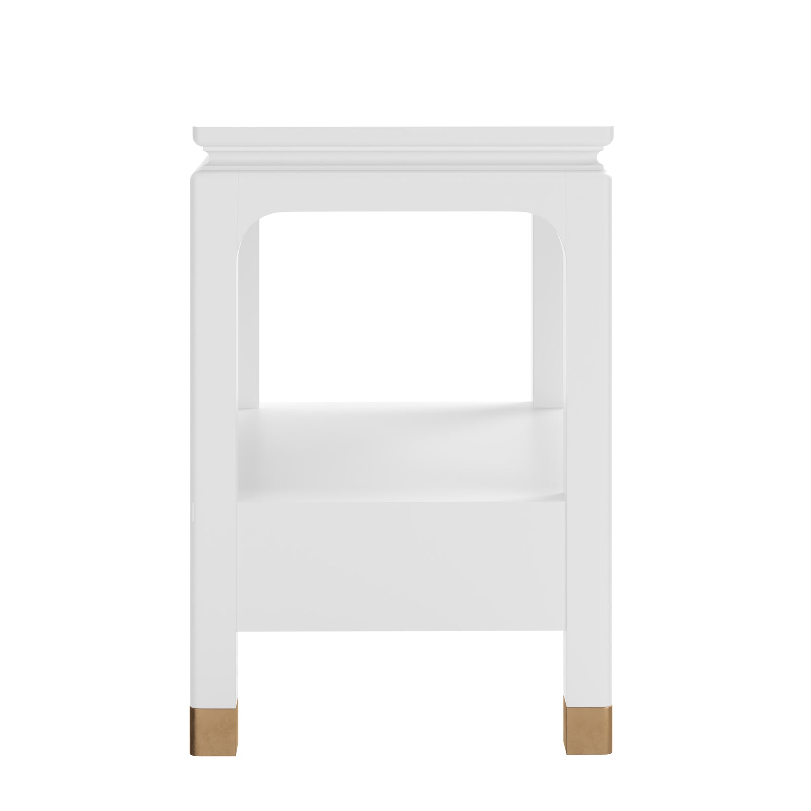 Eave Bedside Table-Uplifting White