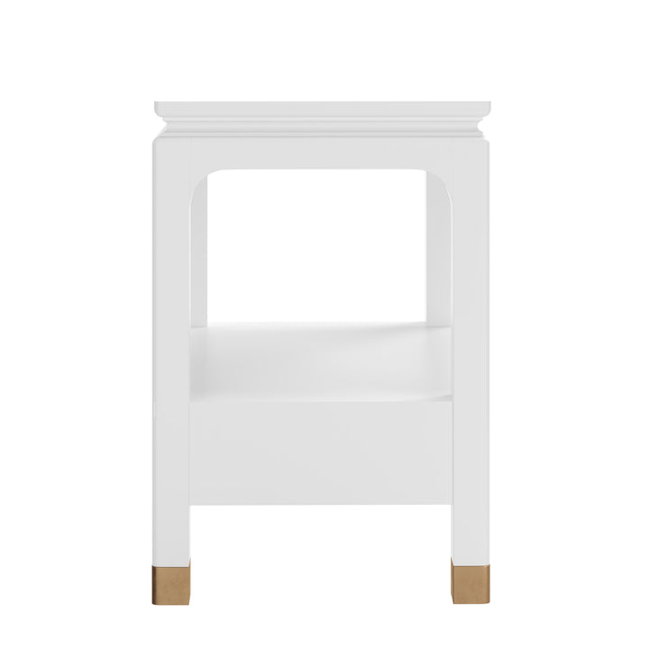 Eave Bedside Table-Uplifting White