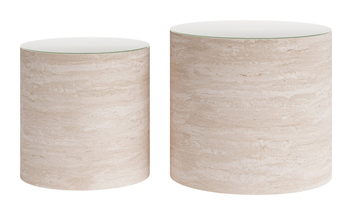 Carzo Coffee Table Set (2-Piece) Stone Beige