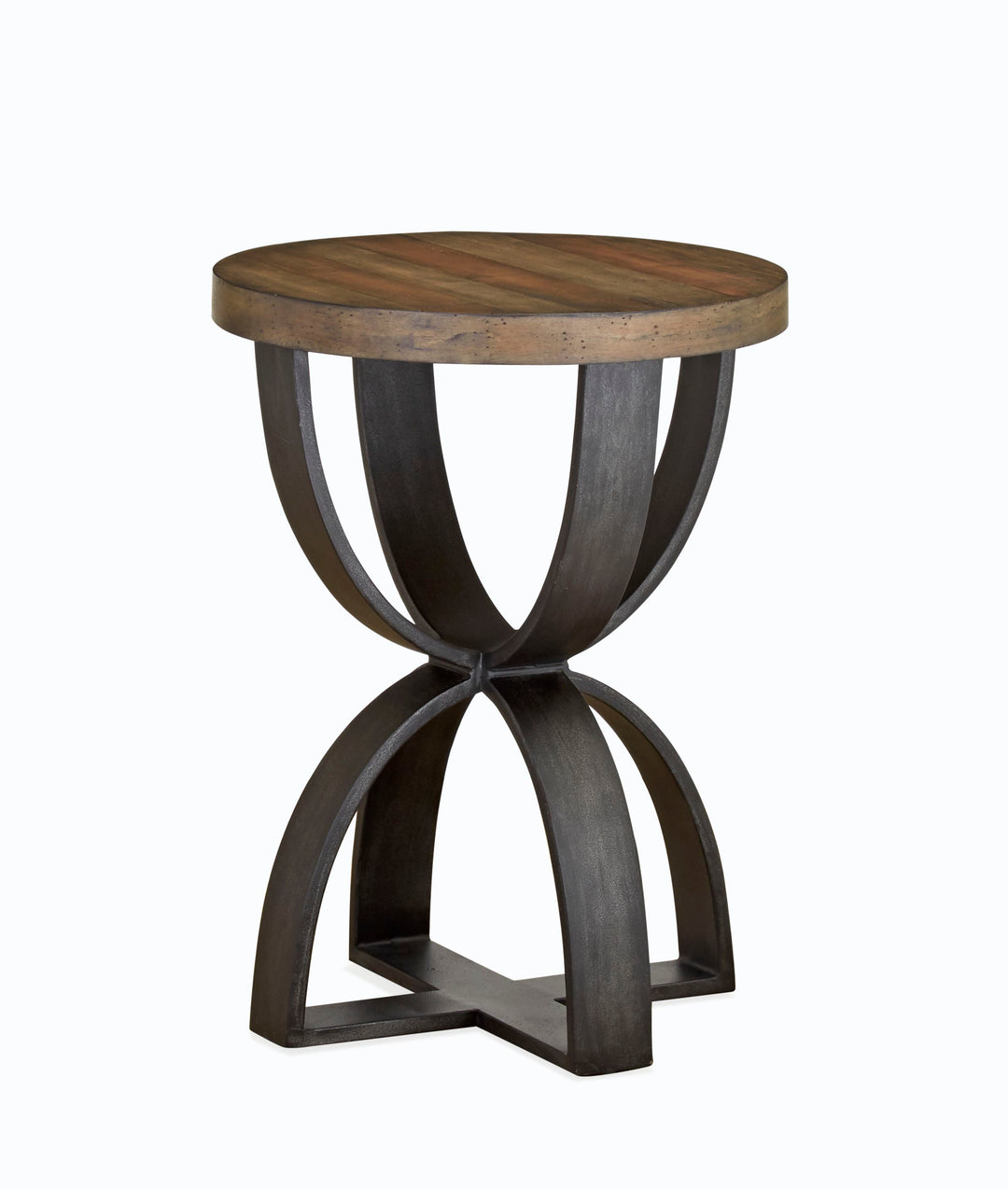 Bowden Rustic Honey And Distressed Iron Round Accent Table - T4635-35