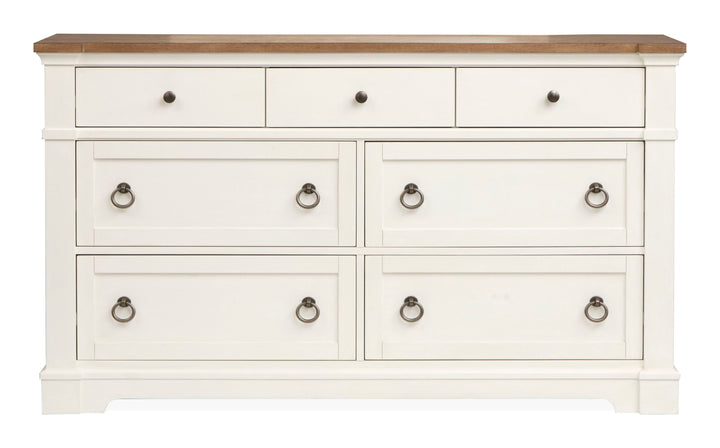 Kingston Whisper White And Cerused Nutmeg Drawer Dresser - B6407-20