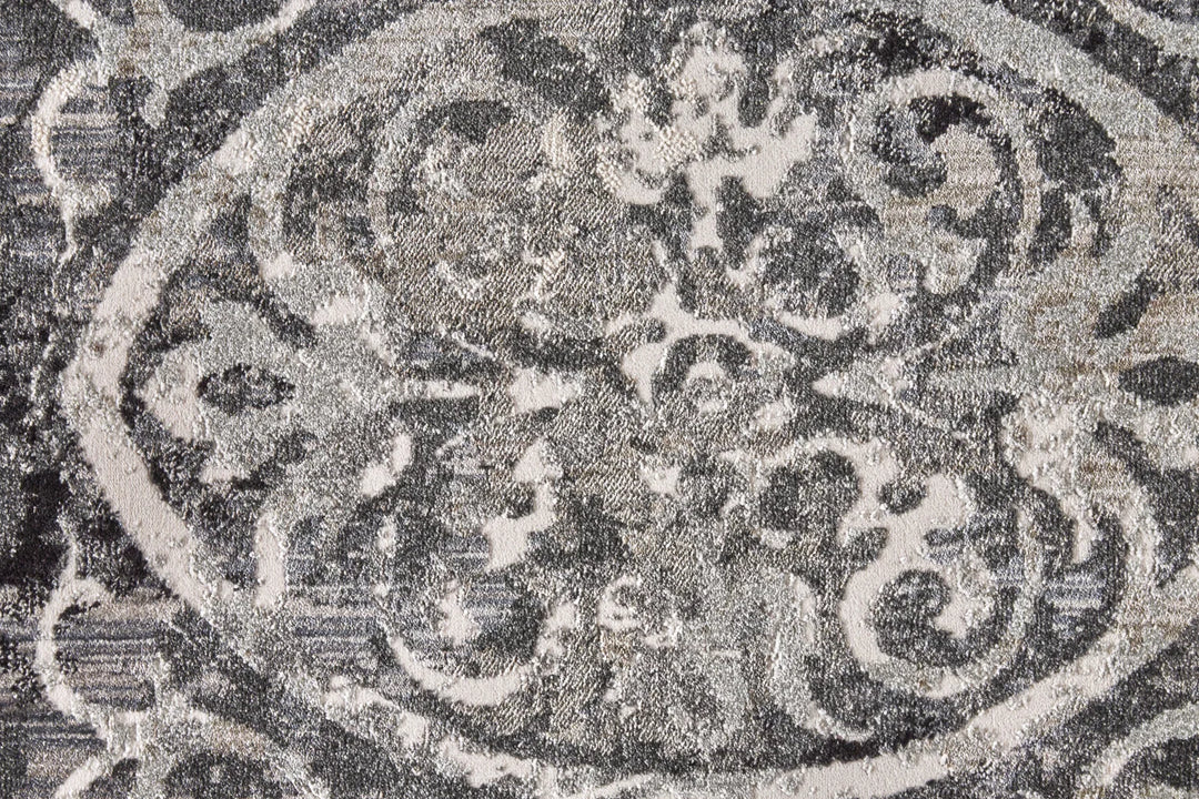 Round/8'9" x 8'9" /Charcoal/Ivory