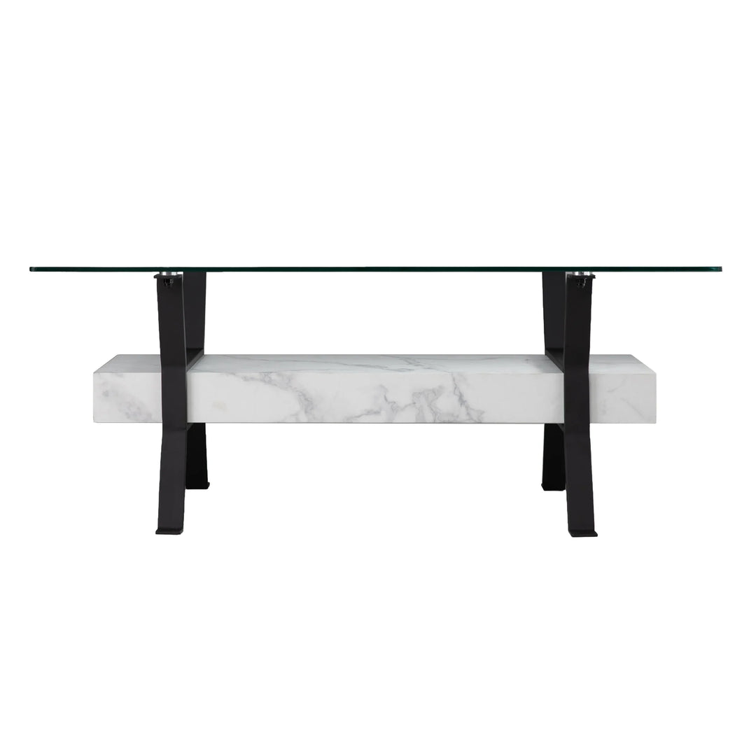 Darvette Glass-Top Coffee Table - AmericanHomeFurniture