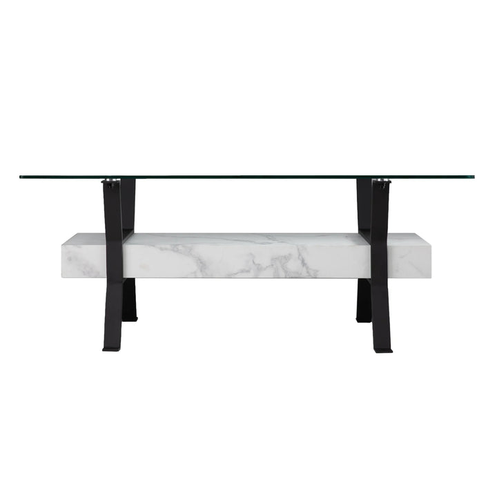 Darvette Glass-Top Coffee Table - AmericanHomeFurniture