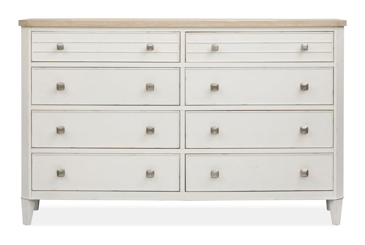 Echo Isles Sea Pearl And Driftwood Double Drawer Dresser With Landscape Mirror - B6310-2240