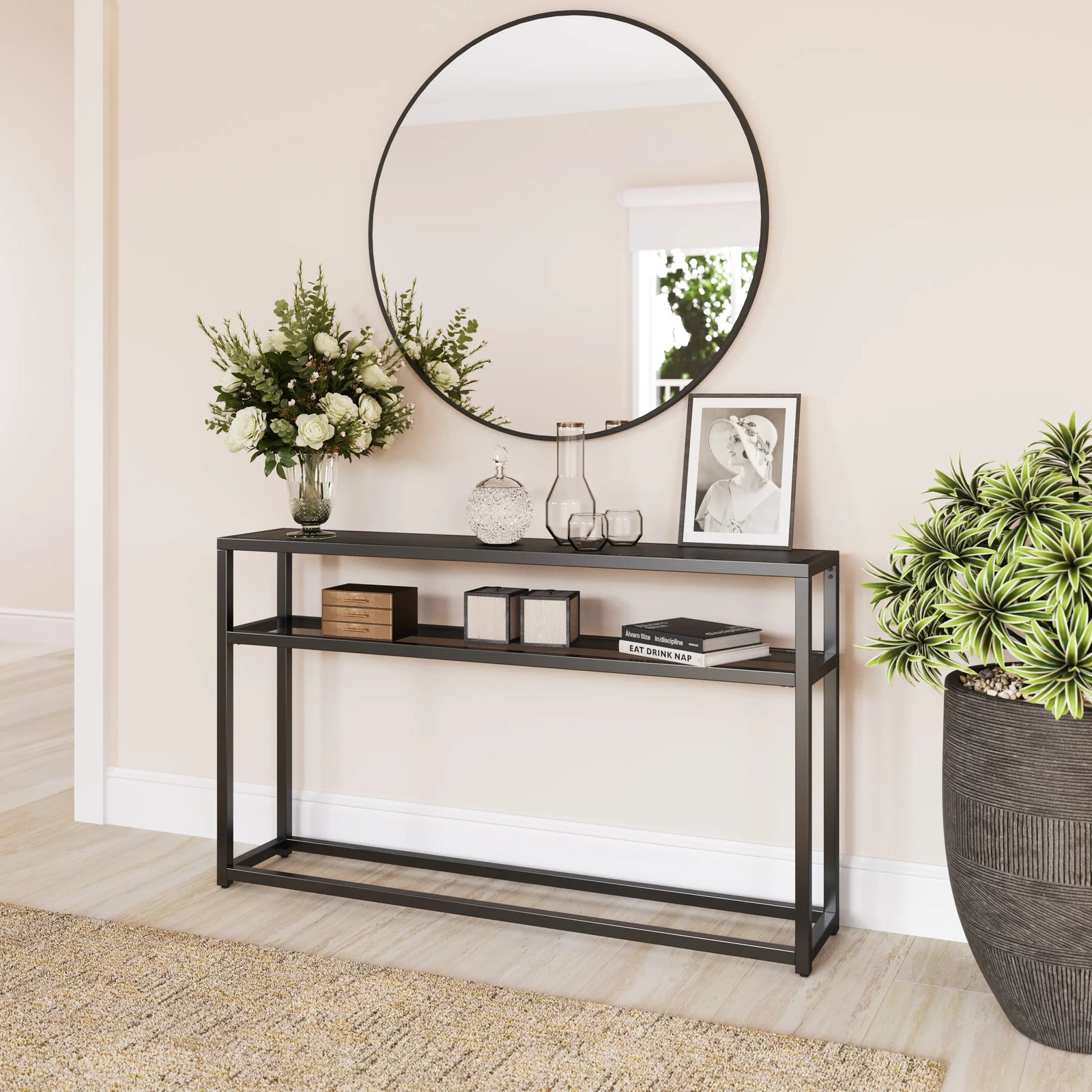SEI Furniture Holly & Martin Baldrick Console Table - Black CONSOLE TABLES