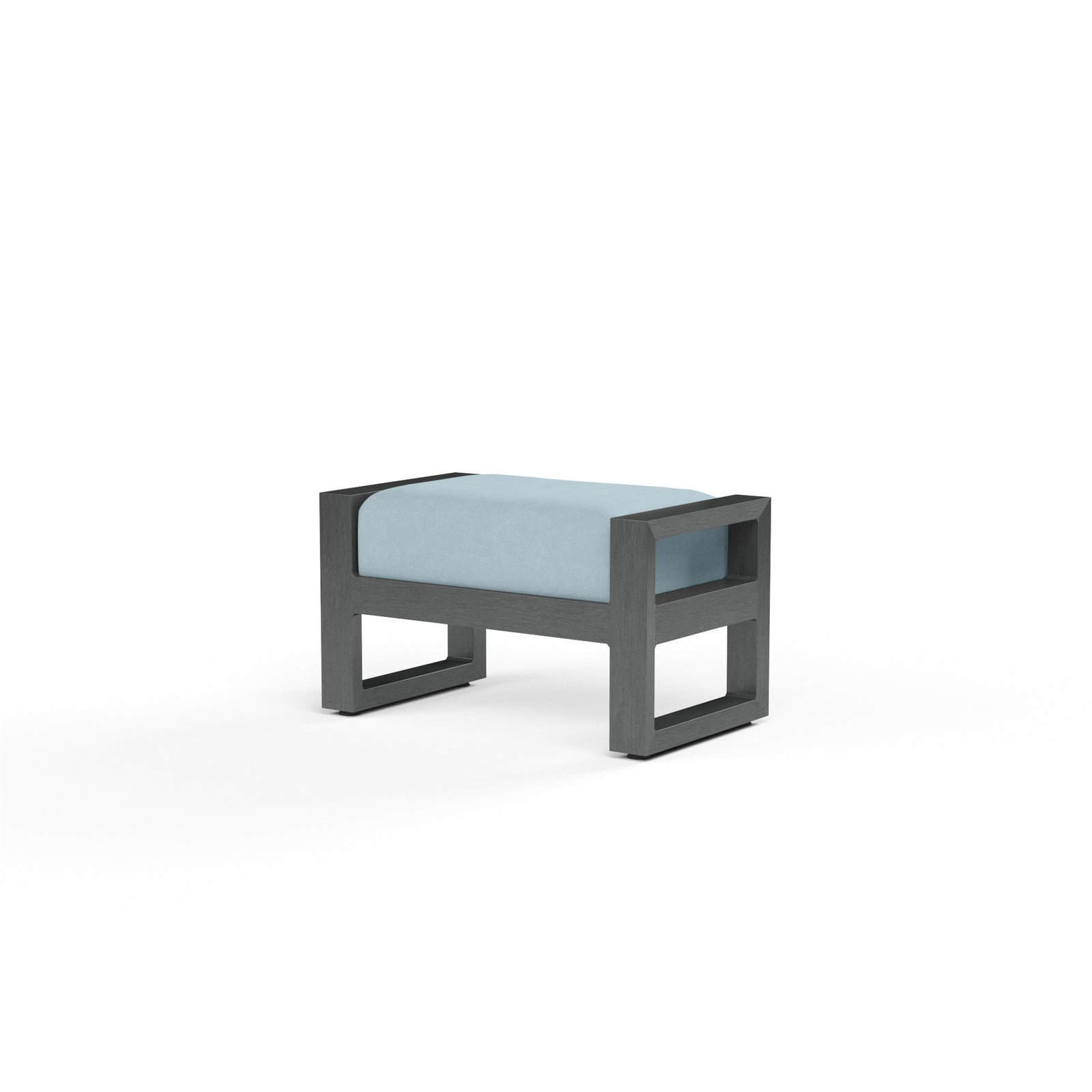 Redondo Ottoman in Canvas Skyline, No Welt