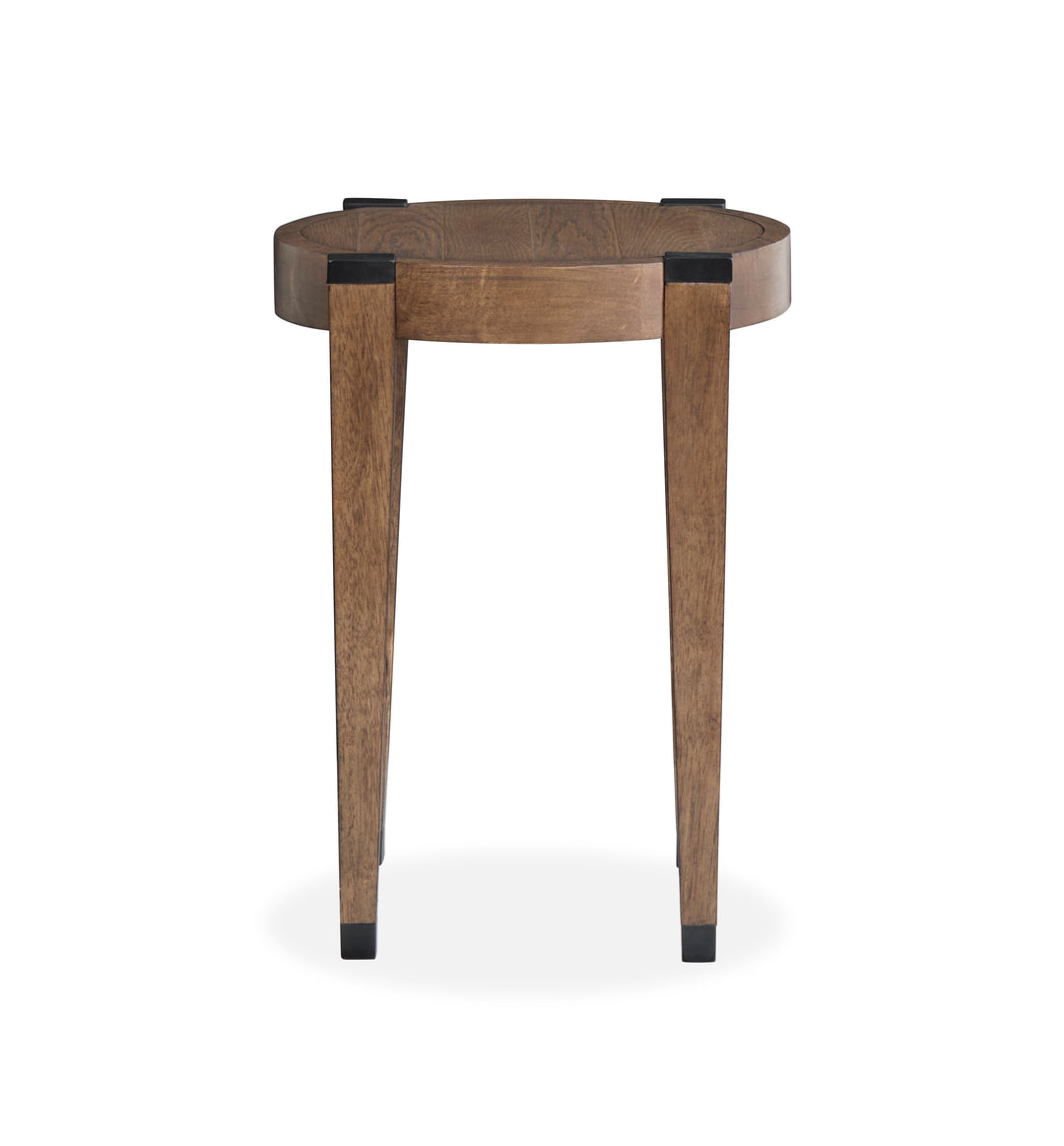 Kaysen Wallaby And Matte Black Round End Table - T5817-05
