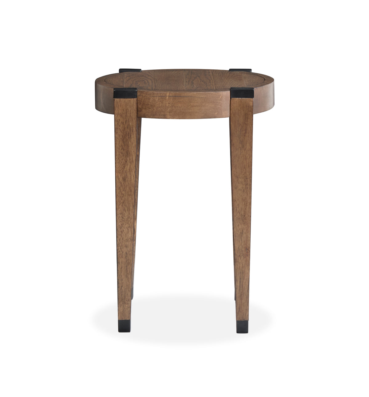 Kaysen Wallaby And Matte Black Round End Table - T5817-05