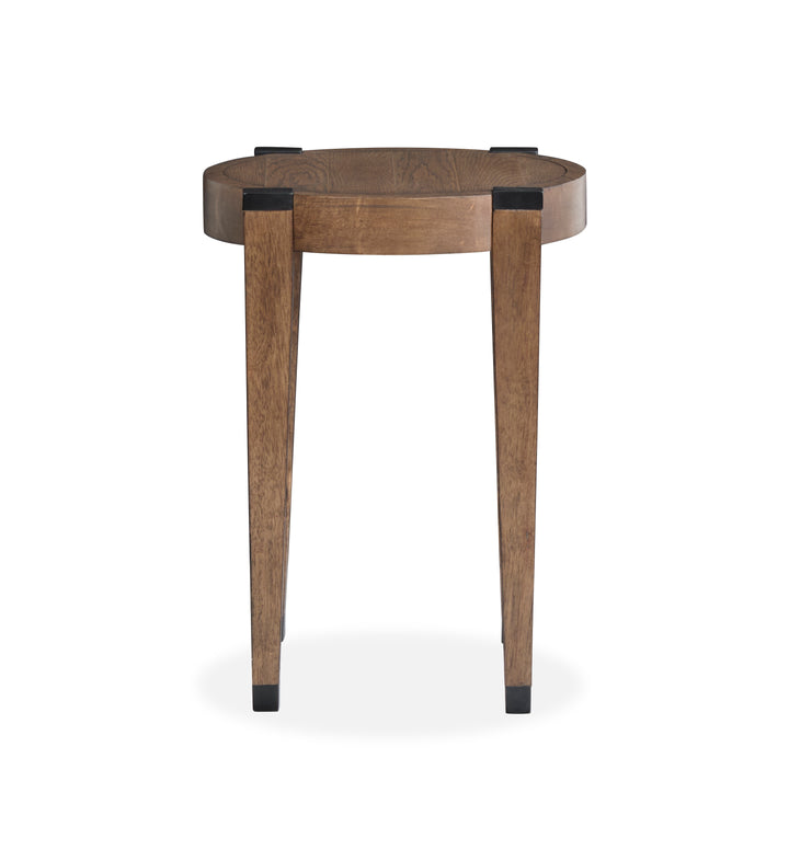 Kaysen Wallaby And Matte Black Round End Table - T5817-05
