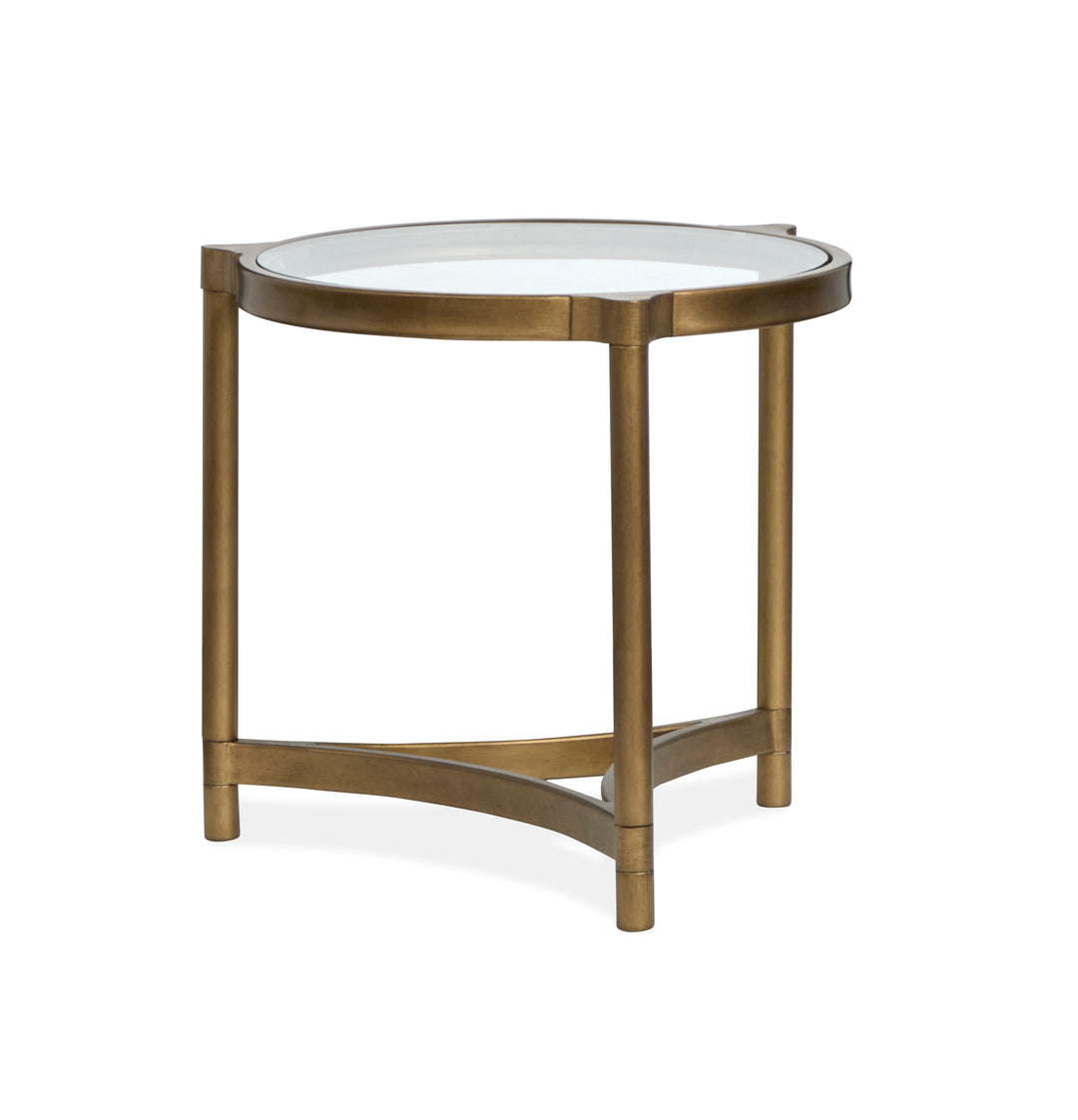 Cassidy Aged Brass And Volakas Classic Round End Table - T6357-05