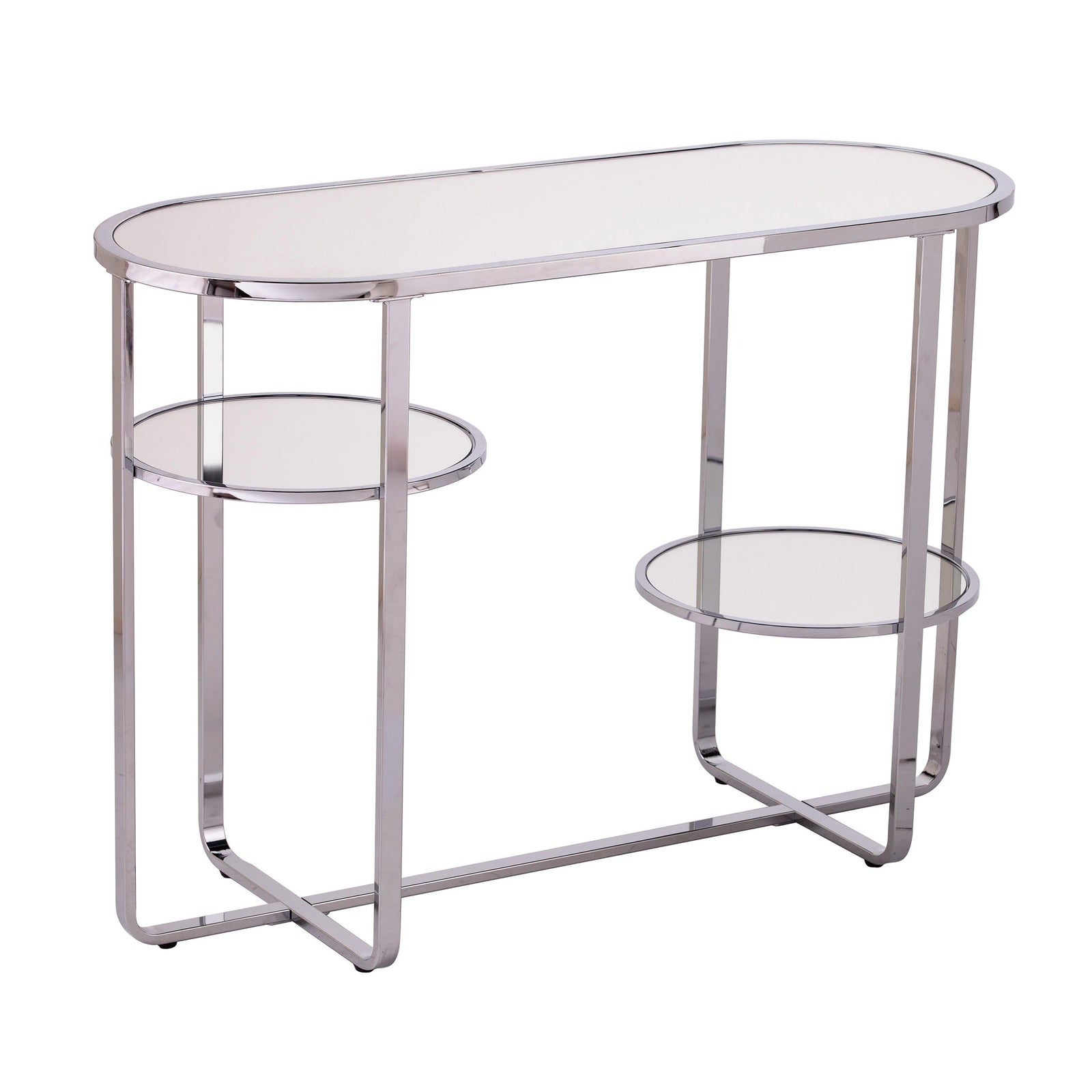 SEI Furniture Maxina Mirrored Console Table w/ Storage CONSOLE TABLES