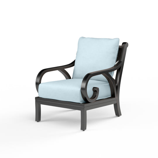 Monterey Club Chair in Canvas Skyline w/ Self Welt