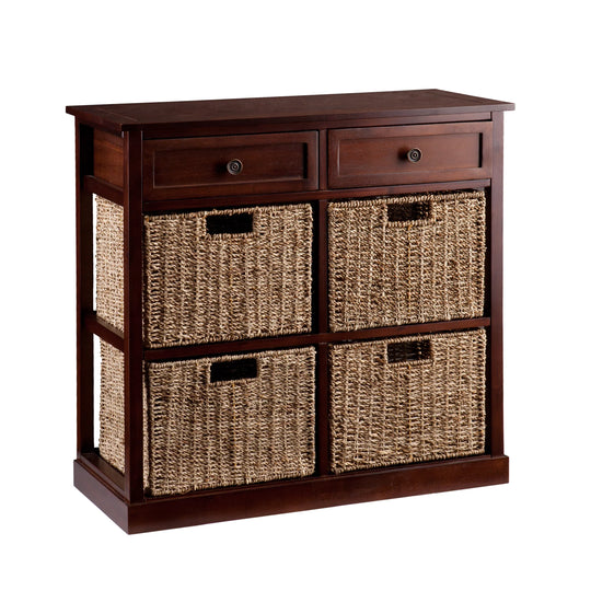 SEI Furniture Kenton 4-Basket Storage Organizer BOOKCASES + SHELVES