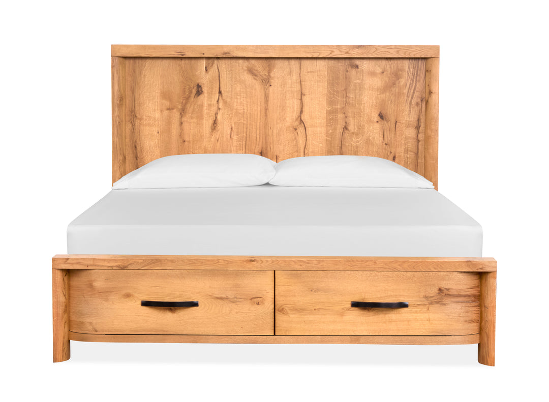 Laramie Honey Wheat King Panel Storage Bed - B6433-64A