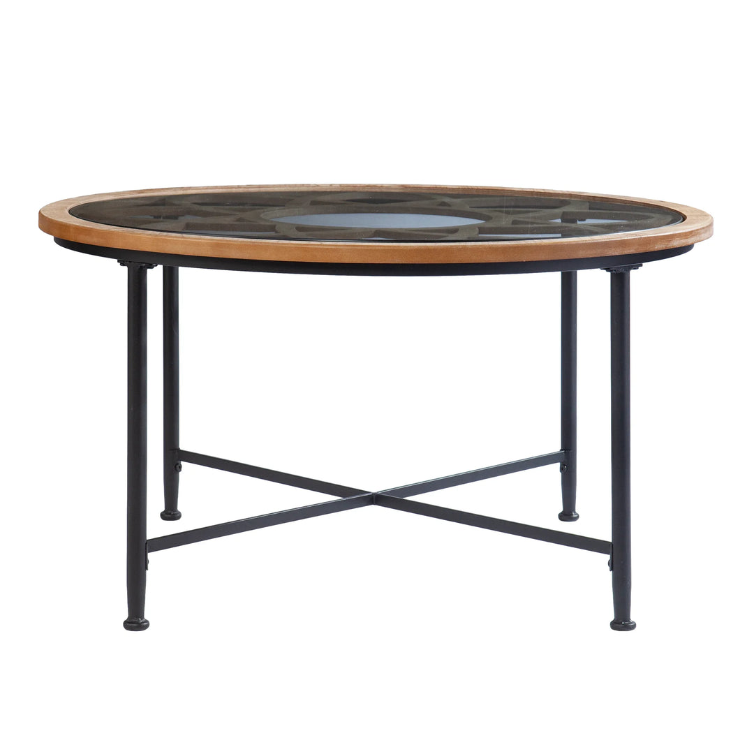 Melvoir Glass-Top Cocktail Table - AmericanHomeFurniture