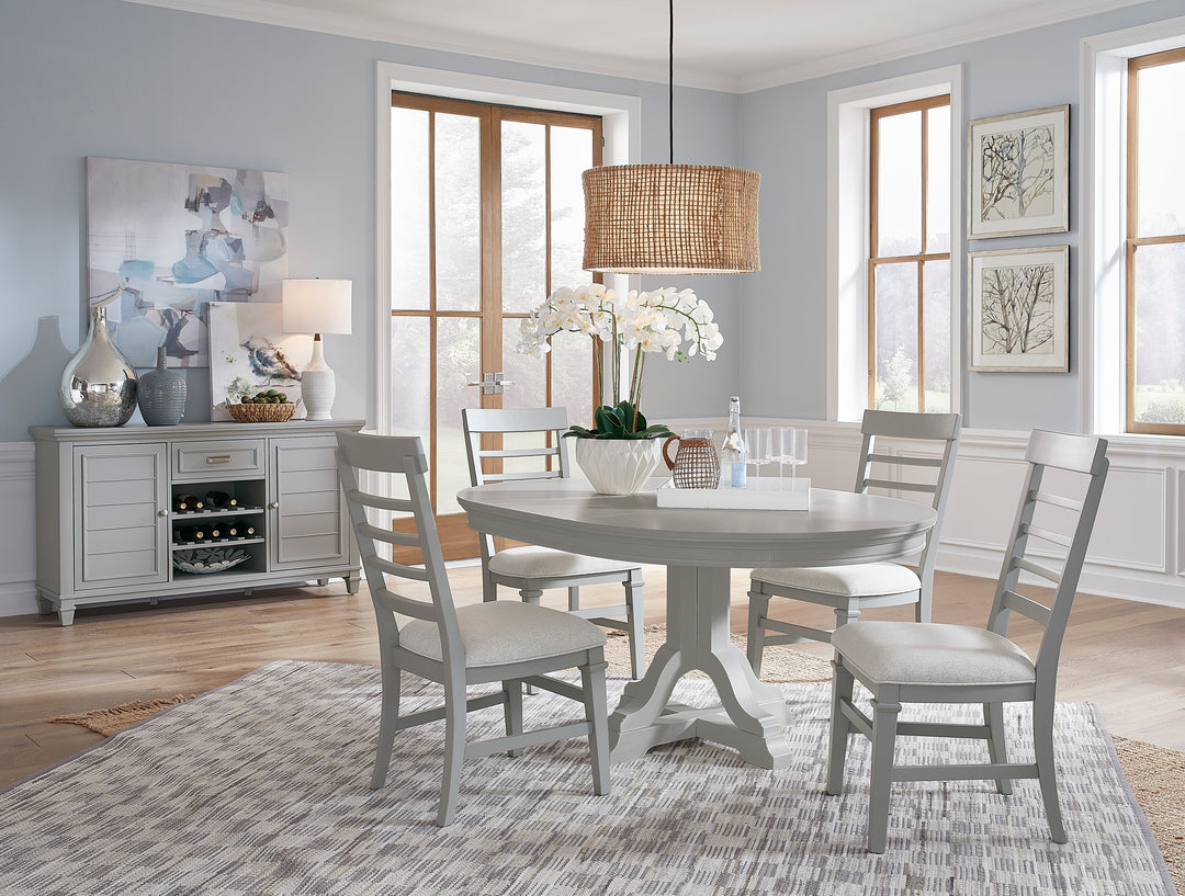 Charleston Harbor Gray Grey Extendable 48" Round Dining Table - D5611-22GY