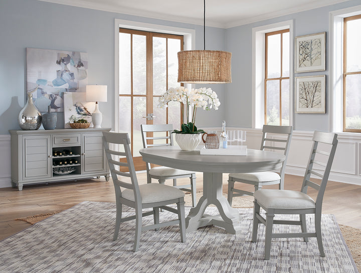 Charleston Harbor Gray Grey Extendable 48" Round Dining Table - D5611-22GY