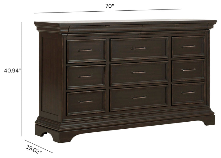 Caldwell Smoked Molasses 11 Drawer Dresser - P012100