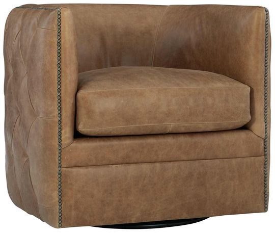 Palazzo Brown Leather Swivel Chair