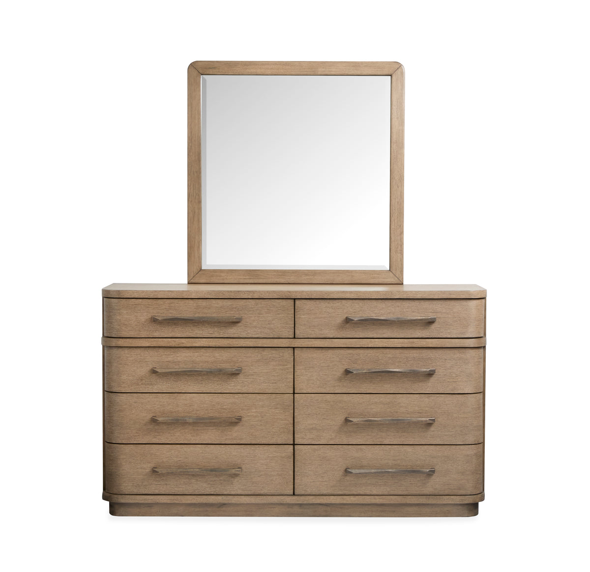 Thorne Amber Brown Double Drawer Dresser With Portrait Mirror - B6593-2242