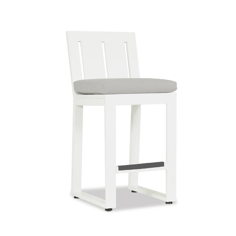 American Home Furniture | Sunset West - Newport Counter Stool in Cast Silver, No Welt