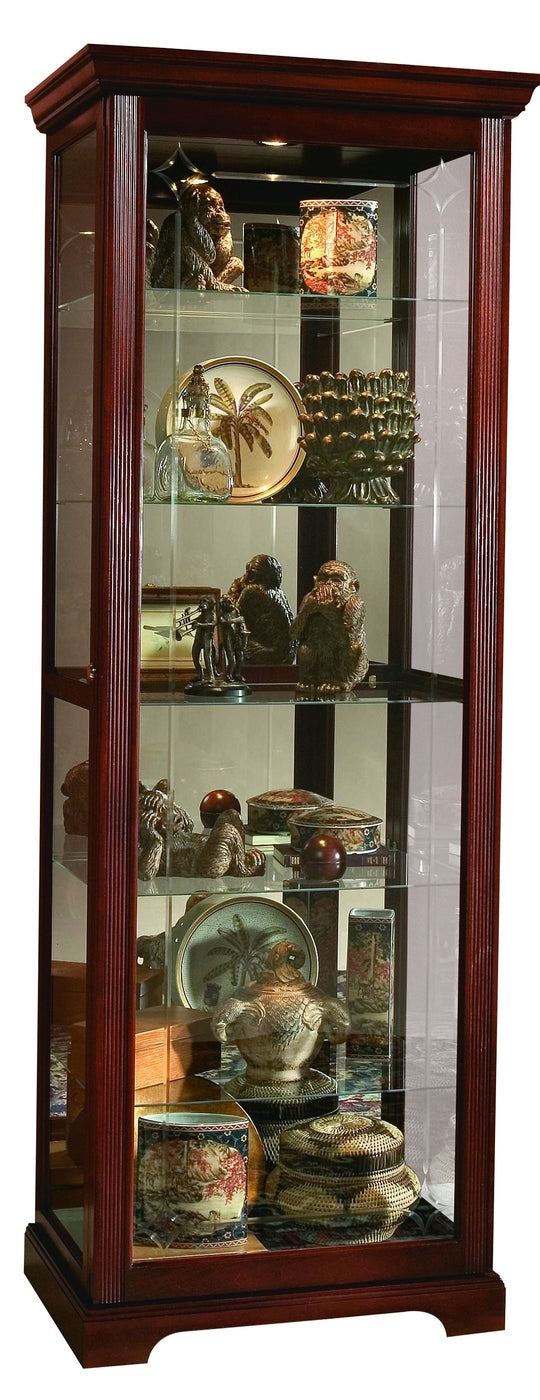 Curios Victorian Brown Sliding Door 5 Shelf Curio Cabinet - 20717