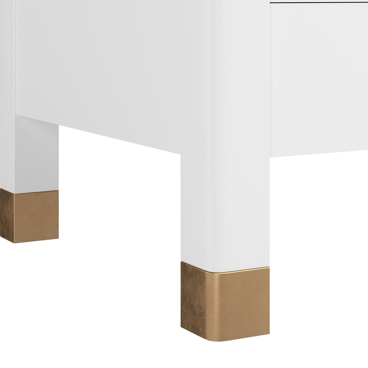 Eave Bedside Table-Uplifting White