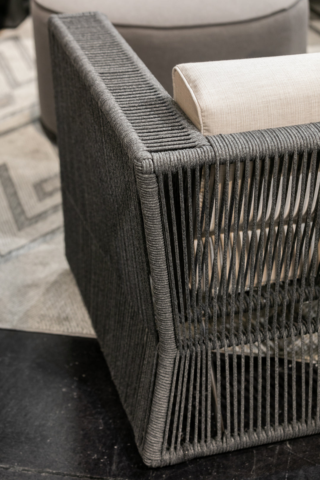 Milano Club Chair in Dupione Celeste w/ Self Welt