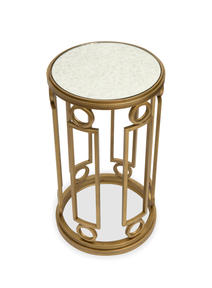 Lorena Burnished Brass Round Accent Table - T6300-35