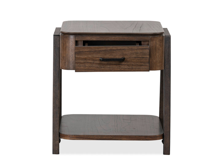 Hallie Milk Chocolate And Dark Chocolate Rectangular End Table - T6355-03