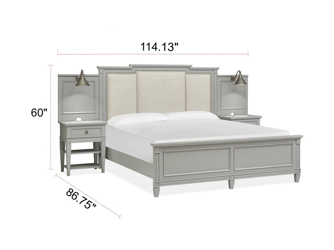 Glenbrook Pebble Queen Upholstered Wall Bed - B5668-55B
