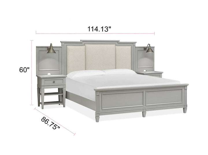 Glenbrook Pebble Queen Upholstered Wall Bed - B5668-55B