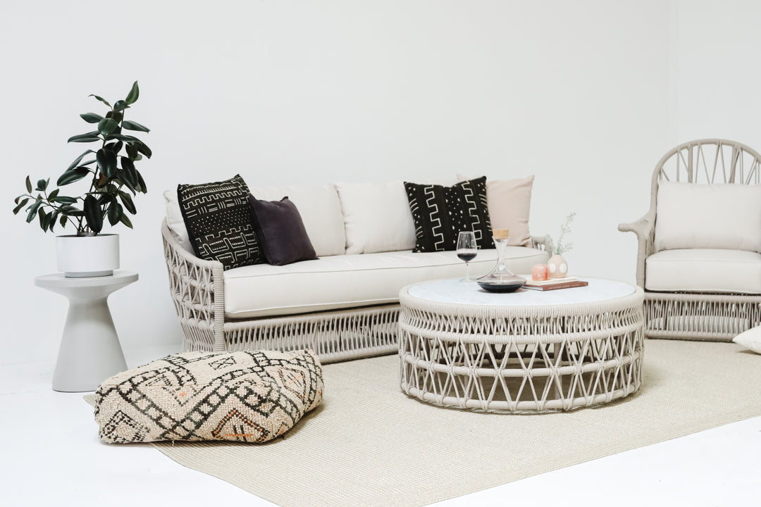 Dana Rope Sofa in Canvas Skyline w/ Self Welt