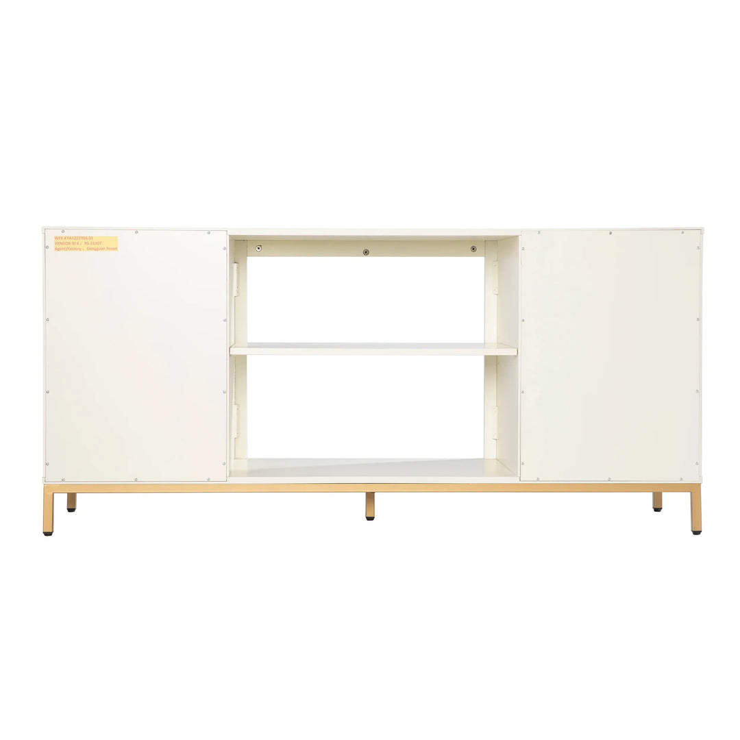 Marradi Media Console w/ Storage - Cream - AmericanHomeFurniture