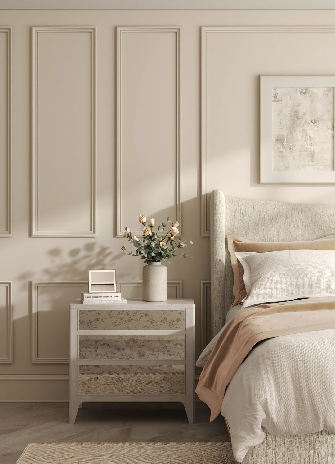 Mezzanine 3 Drawer Mirrored Nightstand