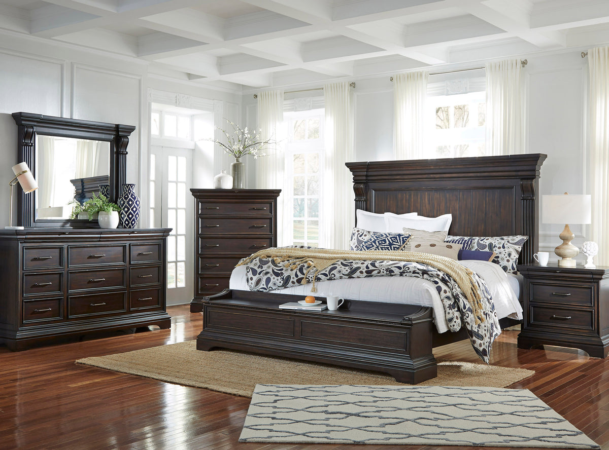 Caldwell Smoked Molasses 2 Drawer Nightstand - P012140