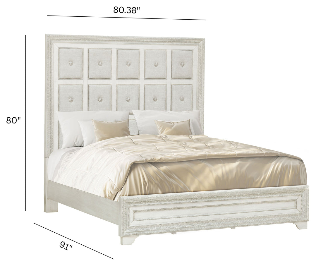 Camila Creamy White California King Upholstered Bed - P269-BR-K5