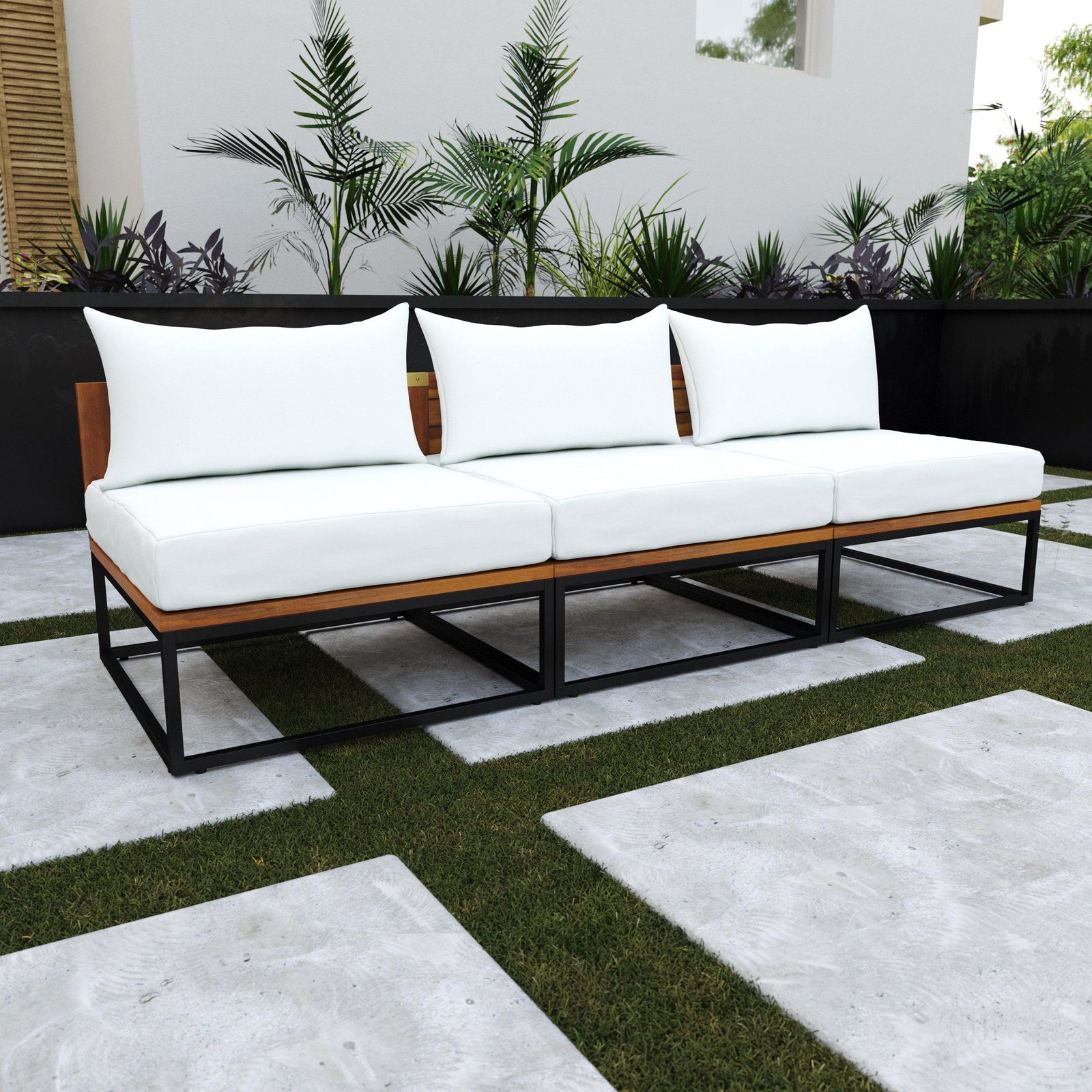 SEI Furniture Taradale Modular Outdoor Sofa w/ Cushions OUTDOOR SOFAS + SECTIONALS