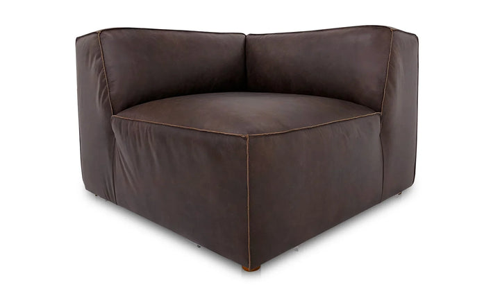 Moe's Home Collection - Form Corner Chair Espresso Brown Leather - XQ-1001-20 | American Home Furniture