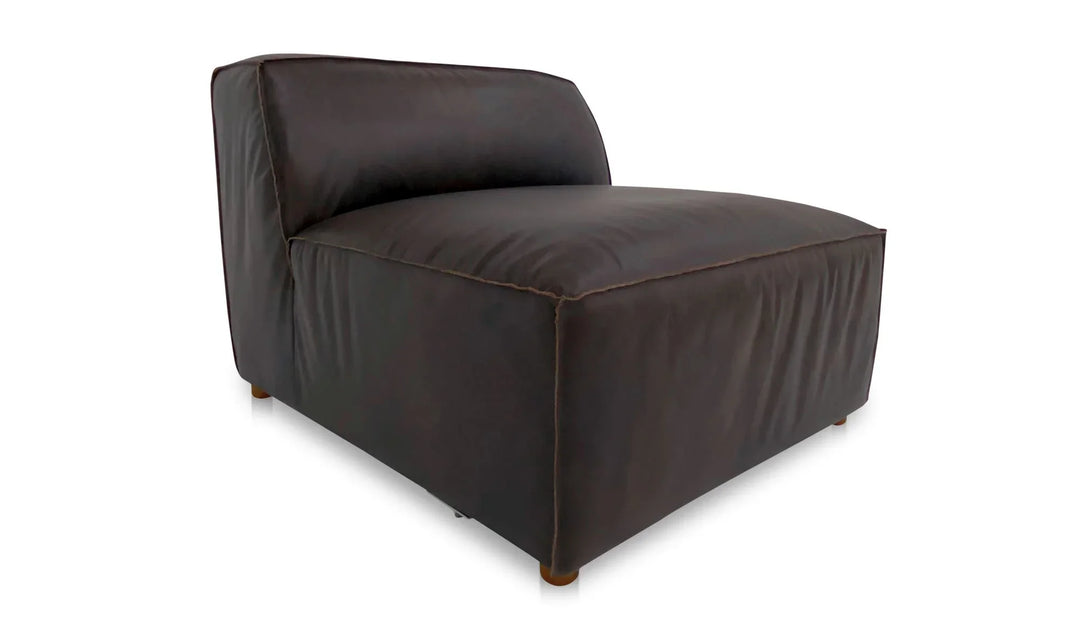 Form Slipper Chair Espresso Brown Leather - AmericanHomeFurniture