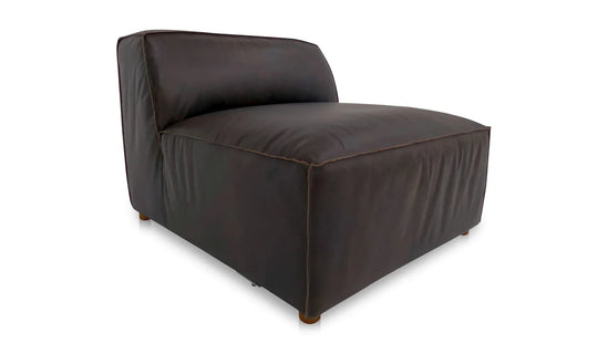 Moe's Home Collection - Form Slipper Chair Espresso Brown Leather - XQ-1002-20 | American Home Furniture
