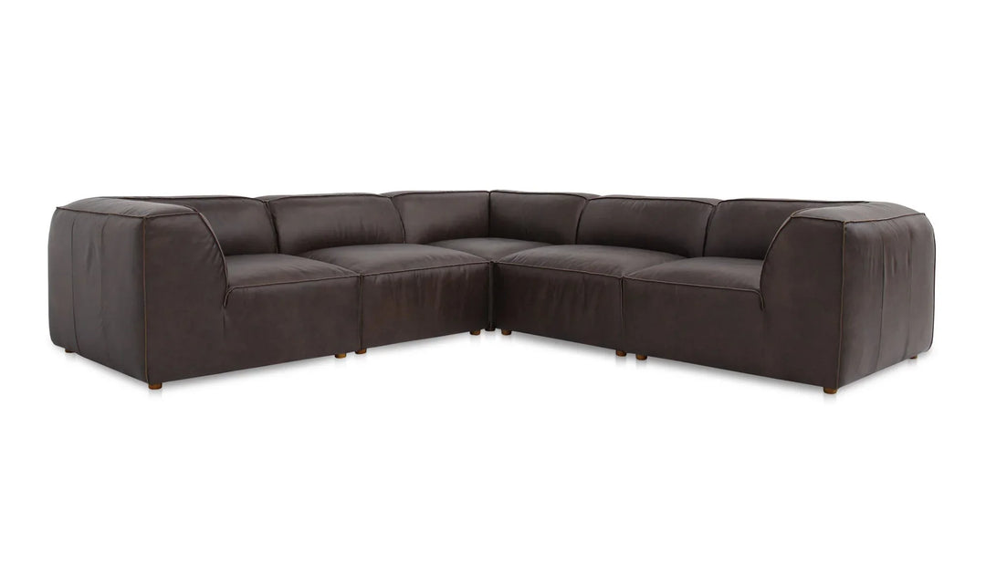 Form Classic L-Shaped Modular Sectional Espresso Brown - AmericanHomeFurniture