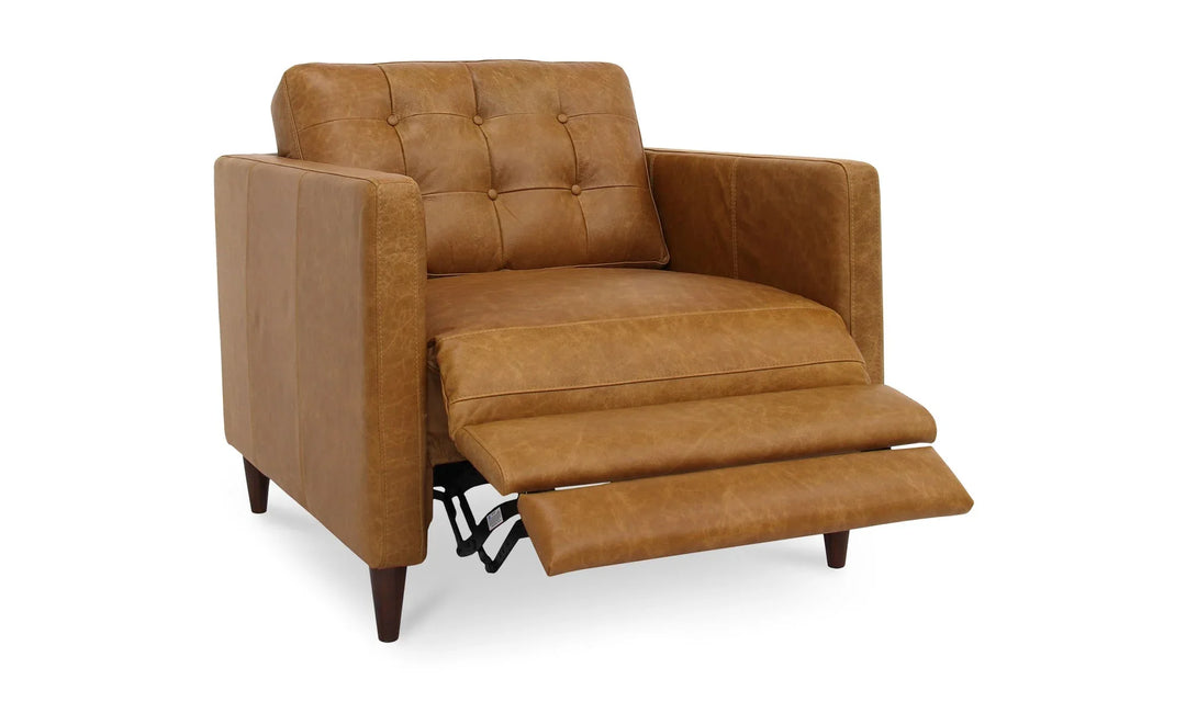 Bridgers Power Recliner Chair Tan Leather - AmericanHomeFurniture