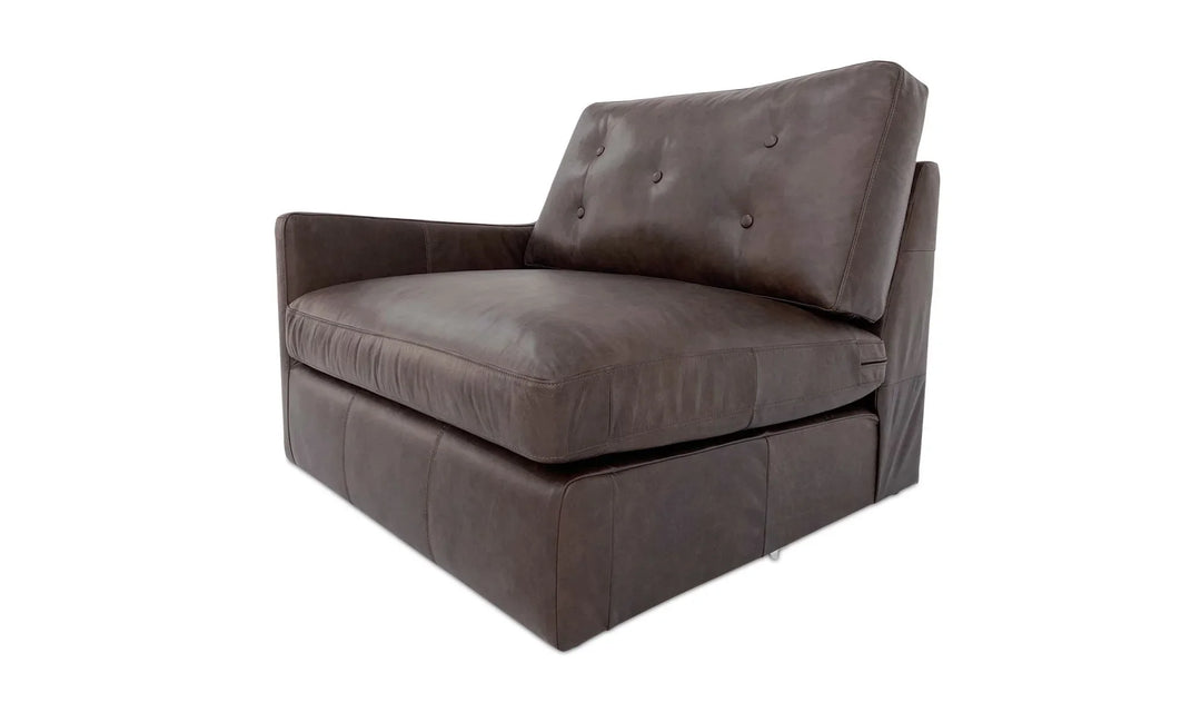 Thurlow Left Arm Facing Chair Espresso Brown Leather - AmericanHomeFurniture