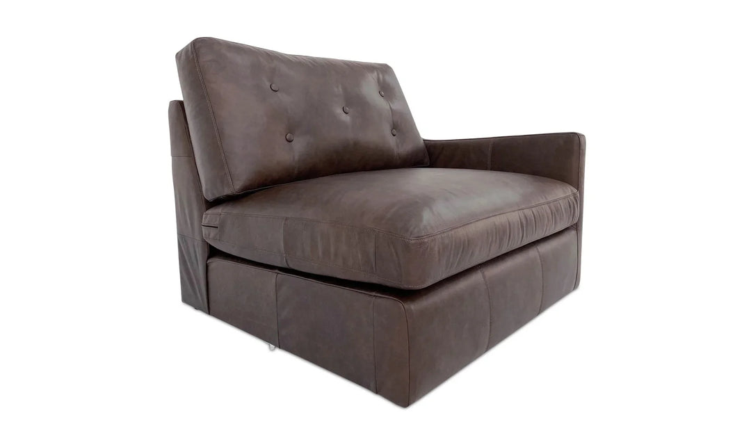 Thurlow Right Arm Facing Chair Espresso Brown Leather - AmericanHomeFurniture