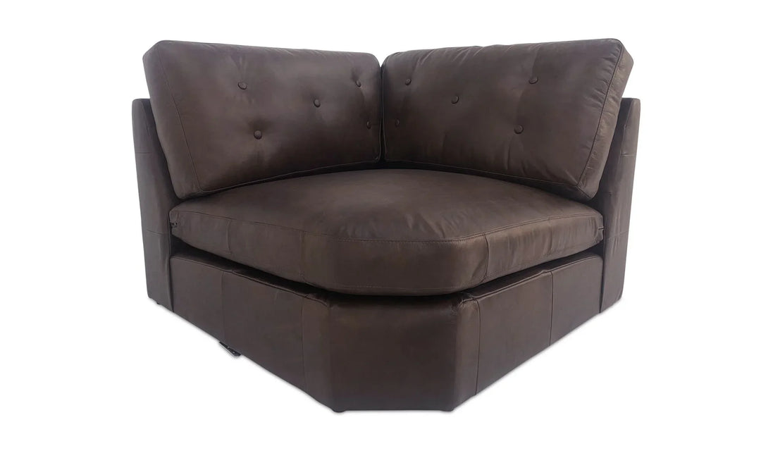 Thurlow Corner Chair Espresso Brown Leather - AmericanHomeFurniture